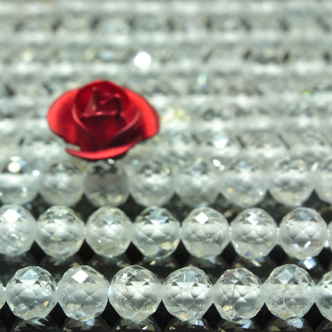 YesBeads natural white Topaz faceted round loose beads wholesale gemstone for jewelry making DIY bracelet necklace 3mm 15"