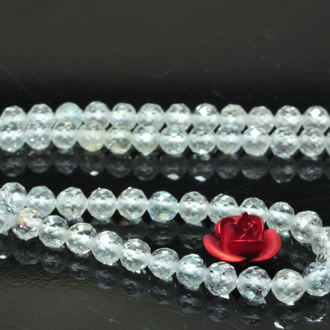 YesBeads natural white Topaz faceted round loose beads wholesale gemstone for jewelry making DIY bracelet necklace 3mm 15"