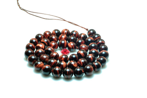 YesBeads Natural red tiger eye gemstone AA grade smooth round loose beads wholesale jewelry making 8mm 15"