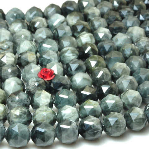 YesBeads Natural Eagle Eye Hawk Eye diamond faceted round loose beads gemstone wholesale jewelry making bracelet diy stuff