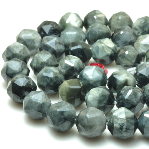 YesBeads Natural Eagle Eye Hawk Eye diamond faceted round loose beads gemstone wholesale jewelry making bracelet diy stuff