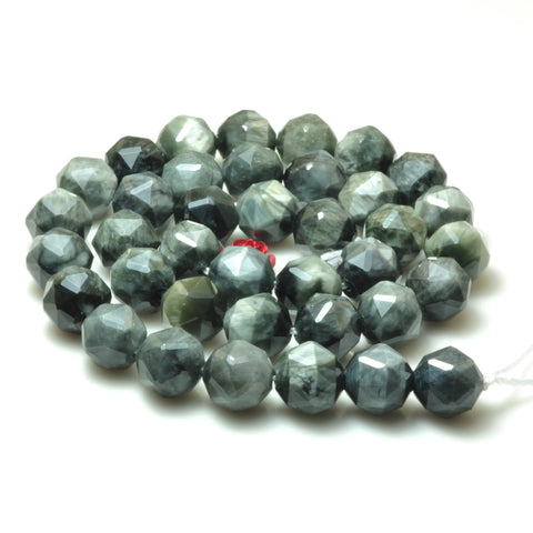 YesBeads Natural Eagle Eye Hawk Eye diamond faceted round loose beads gemstone wholesale jewelry making bracelet diy stuff