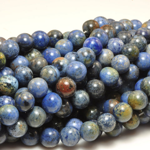 Natural Sunset Dumortierite smooth round loose beads blue dumortierite stone wholesale jewelry making 15"