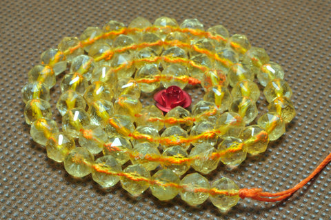 Natural Citrine gemstone diamond faceted round loose beads yellow crystal wholesale jewelry making bracelet necklace diy
