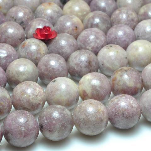 YesBeads natural pink Tourmaline smooth round loose beads gemstone 10mm 15"