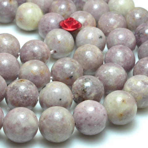 YesBeads natural pink Tourmaline smooth round loose beads gemstone 10mm 15"