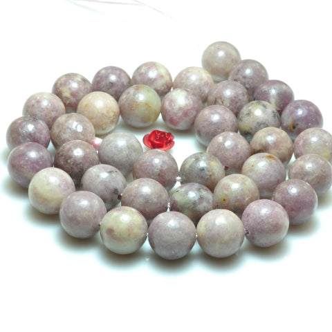 YesBeads natural pink Tourmaline smooth round loose beads gemstone 10mm 15"