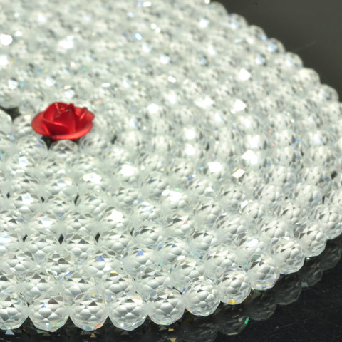 YesBeads Zircon stone faceted round loose beads wholesale zirconia gemstone 4mm 15"