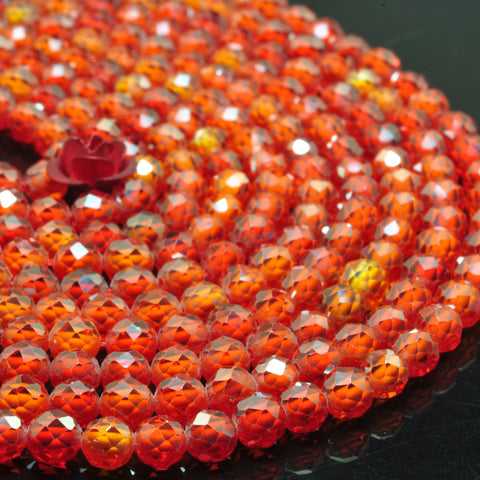 YesBeads Zircon stone faceted round loose beads wholesale zirconia gemstone 4mm 15"