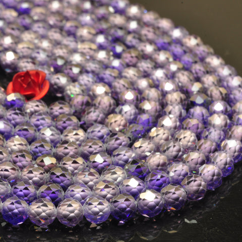 YesBeads Zircon stone faceted round loose beads wholesale zirconia gemstone 4mm 15"