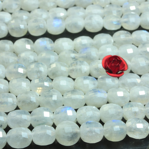 YesBeads natural rainbow Moonstone A grade gemstone micro faceted coin loose beads wholesale jewelry making 15"