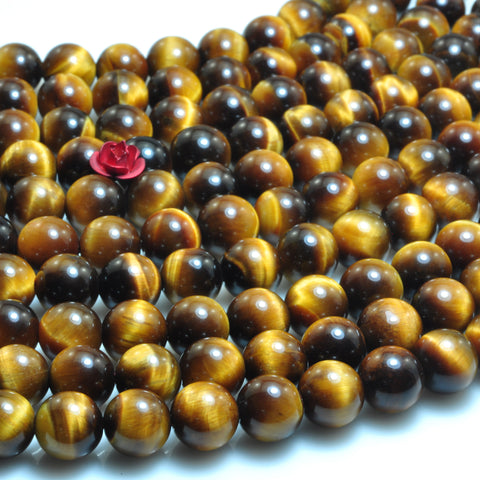 Natural Yellow Tiger Eye gemstone A Grade smooth round loose beads wholesale jewelry making bracelet