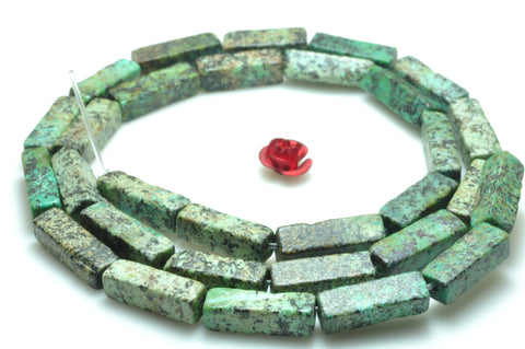 African turquoise beads natural green turquoise smooth rectangle beads gemstone wholesale jewelry making 15''