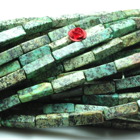 African turquoise beads natural green turquoise smooth rectangle beads gemstone wholesale jewelry making 15''