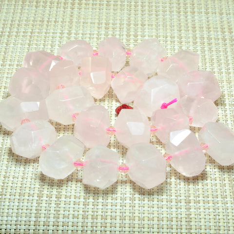 YesBeads Rose quartz beads natural pink gemstone faceted nugget chunks beads