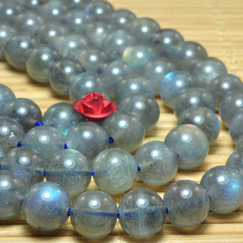 Natural Labradorite gemstones smooth round beads gemstone wholesale jewelry making 15"