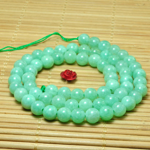 Malaysia jade smooth round loose beads green gemstone wholesale jewelry making 6mm-12mm 15"