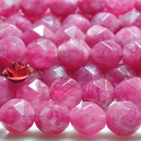 YesBeads Alabaster stone star cut faceted nugget loose beads peach red gemstone wholesale jewelry making 15"