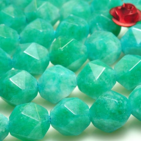 YesBeads Alabaster stone star cut faceted nugget loose beads gemstone wholesale jewelry making bracelet design 15''