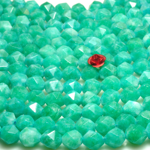 YesBeads Alabaster stone star cut faceted nugget loose beads gemstone wholesale jewelry making bracelet design 15''