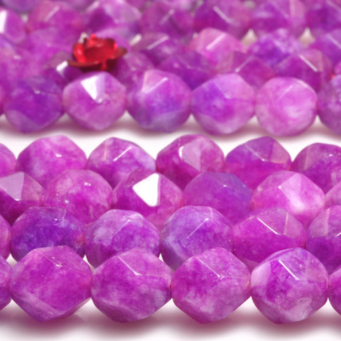 YesBeads Alabaster stone star cut faceted nugget loose beads red gemstone wholesale jewelry making bracelet design 15"