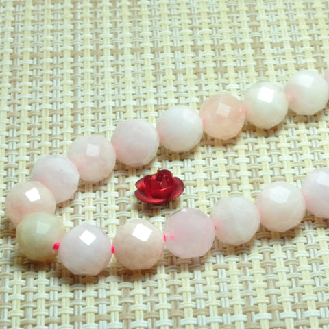 YesBeads Natural Morganite gemstone faceted round loose beads pink stone wholesale jewelry making 15"-64 Faces