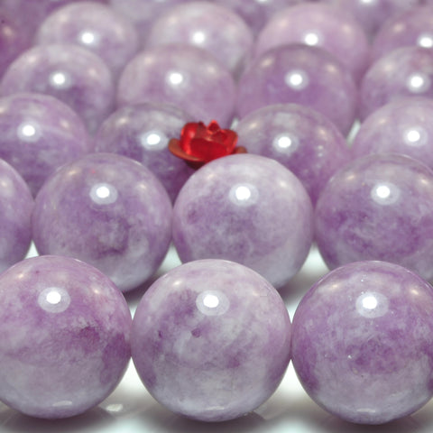 YesBeads Malaysia Jade lilac purple gemstone smooth round loose beads wholesale 15"