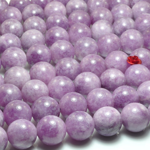 YesBeads Malaysia Jade lilac purple gemstone smooth round loose beads wholesale 15"