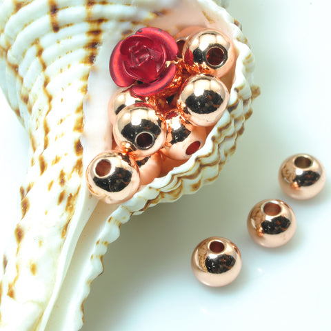Round Copper Spacer plated beads wholesale jewelry findings 5 colors
