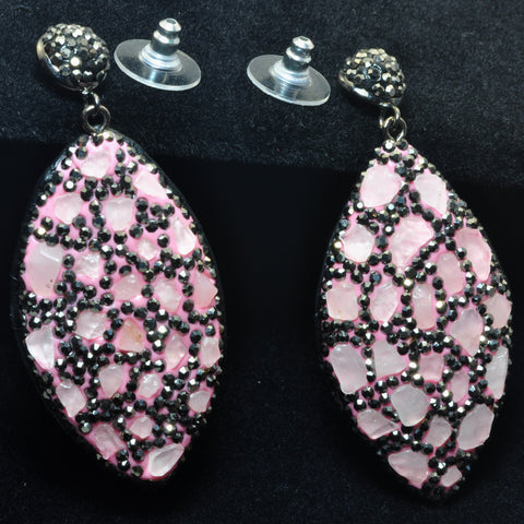 YesBeads Earrings stone chips beads paved CZ rhinestone crystal stud dangle earrings oval shape whoelesale jewelry