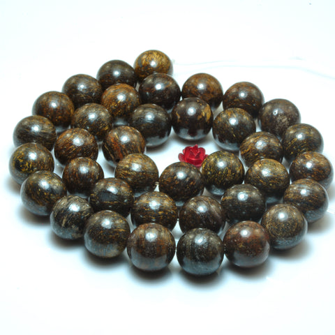 YesBeads Bronzite stone smooth loose round beads wholesale gemstone jewelry making supplies 15"