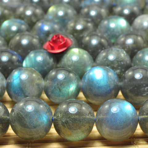 YesBeads Natural Labradorite AAA grade smooth round beads gemstone 10mm 15"