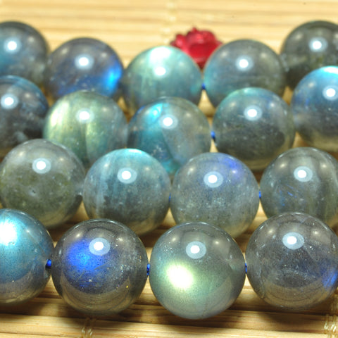 YesBeads Natural Labradorite AAA grade smooth round beads gemstone 10mm 15"