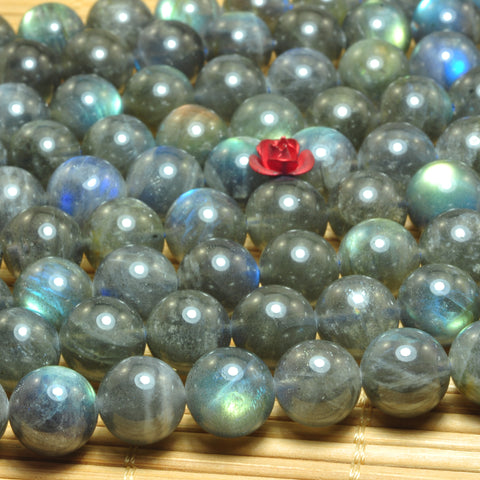 YesBeads Natural Labradorite AAA grade smooth round beads gemstone 10mm 15"