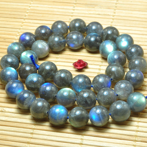 YesBeads Natural Labradorite AAA grade smooth round beads gemstone 10mm 15"