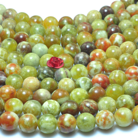YesBeads Natural Serpentine Jade smooth round beads gemstone 4mm-14mm 15.5"