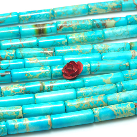 YesBeads Impression Jasper smooth tube beads imperial jasper gemstone wholesale jewelry making 15"