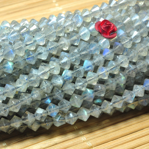 YesBeads Natural Labradorite faceted rondelle disc beads gemstone wholesale jewelry 15"