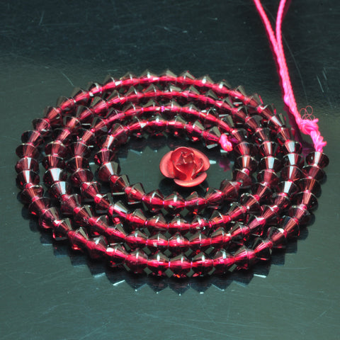 YesBeads Natural Red Garnet faceted rondelle disc beads gemstone wholesale jewelry 15"