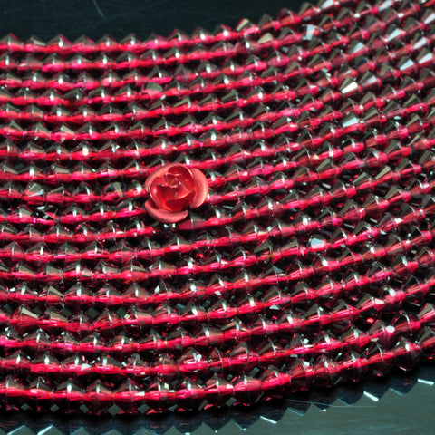 YesBeads Natural Red Garnet faceted rondelle disc beads gemstone wholesale jewelry 15"