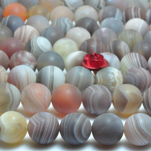YesBeads Natural Brown Botswana Agate matte round beads gemstone wholesale 15"