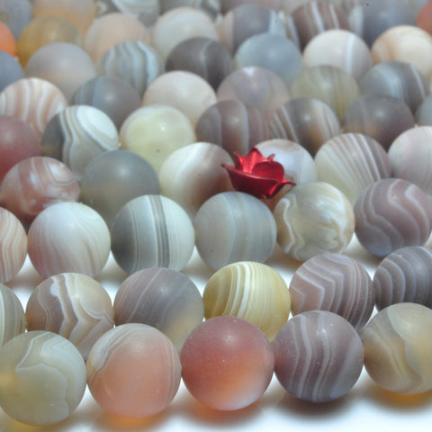 YesBeads Natural Brown Botswana Agate matte round beads gemstone wholesale 15"