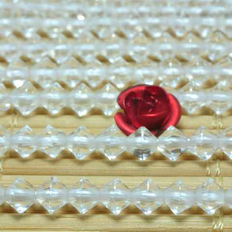 YesBeads Natural Rock Crystal faceted rondelle disc beads gemstone wholesale jewelry 15"