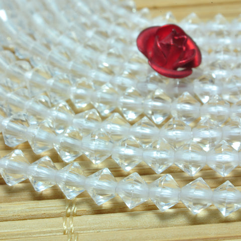 YesBeads Natural Rock Crystal faceted rondelle disc beads gemstone wholesale jewelry 15"