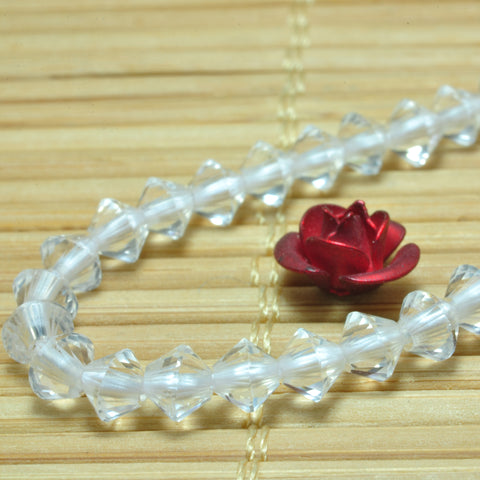 YesBeads Natural Rock Crystal faceted rondelle disc beads gemstone wholesale jewelry 15"