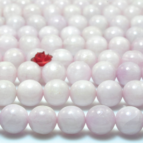 Natural kunzite gemstone smooth round loose beads pink purple stone wholesale jewelry making bracelet necklace diy