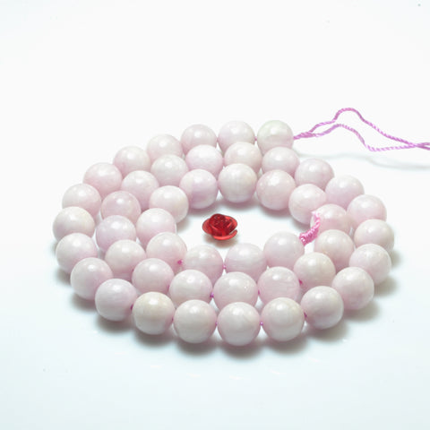 Natural kunzite gemstone smooth round loose beads pink purple stone wholesale jewelry making bracelet necklace diy