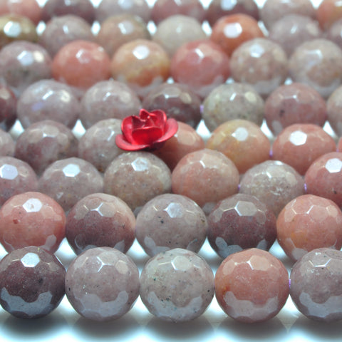 YesBeads Natural Purple Aventurine faceted round loose beads gemstone wholesale jewelry making 15"