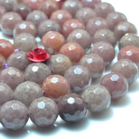 YesBeads Natural Purple Aventurine faceted round loose beads gemstone wholesale jewelry making 15"