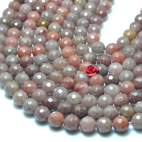 YesBeads Natural Purple Aventurine faceted round loose beads gemstone wholesale jewelry making 15"